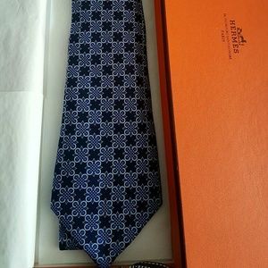 New authentic silk Hermes tie in original box
